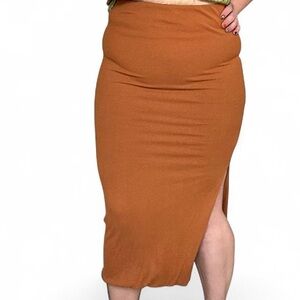 ILLA ILLA burnt orange  Pencil Skirt